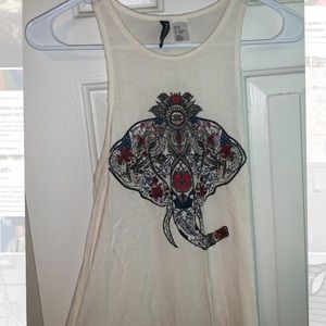 Cute tank top with elephant print on front!